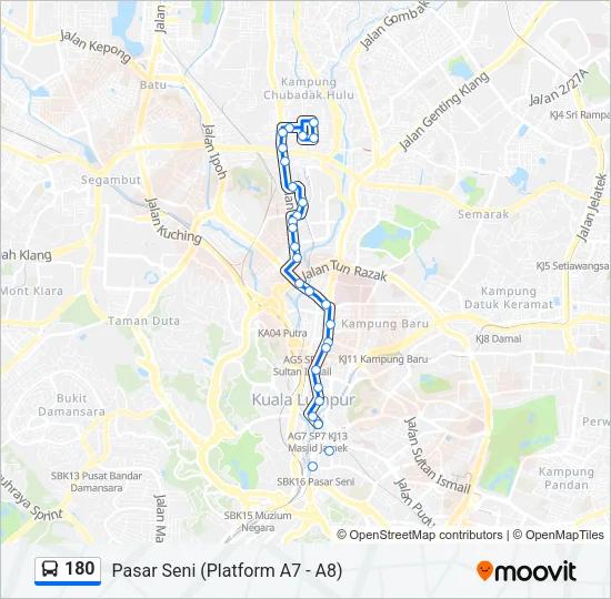 180 Bus Line Map
