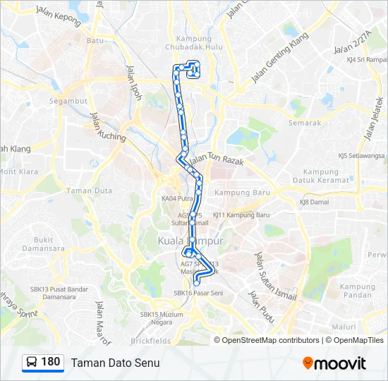 180 Bus Line Map