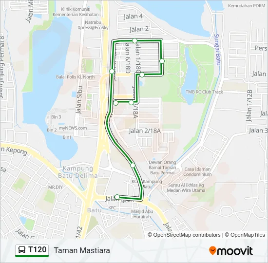 T120 Bus Line Map