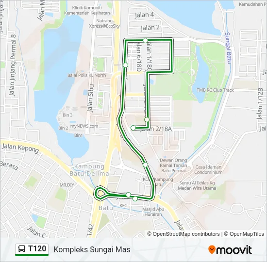 T120 Bus Line Map