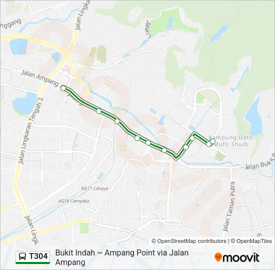 T304 Bus Line Map