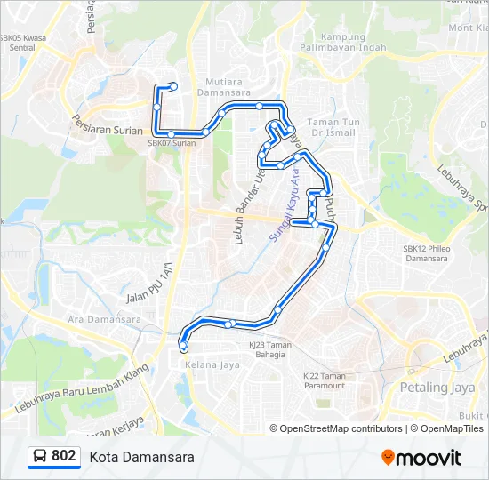 802 Bus Line Map