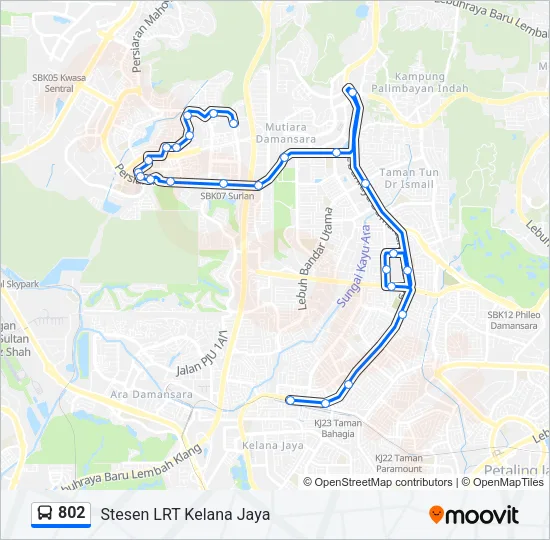 802 Bus Line Map