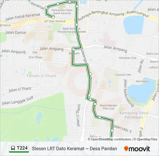 T224 Bus Line Map