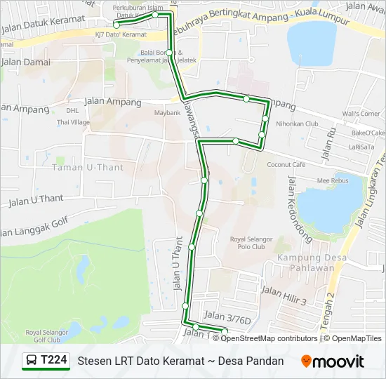 T224 Bus Line Map