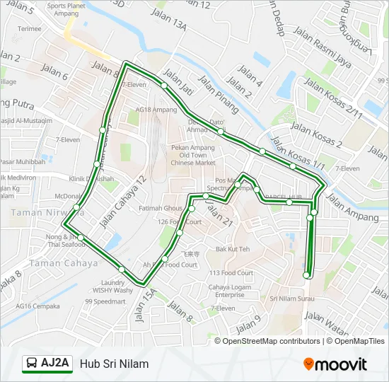 AJ2A Bus Line Map