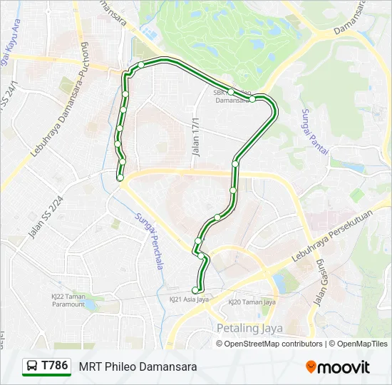 T786 Bus Line Map