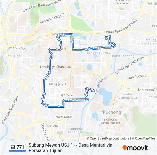 771 Bus Line Map