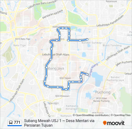 771 Bus Line Map