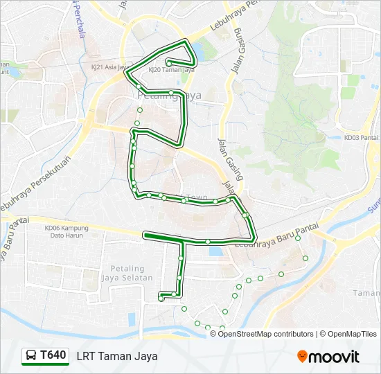 T640 Bus Line Map
