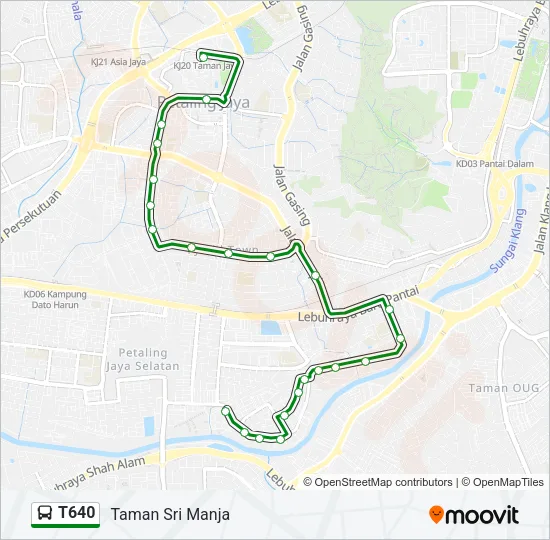 T640 Bus Line Map