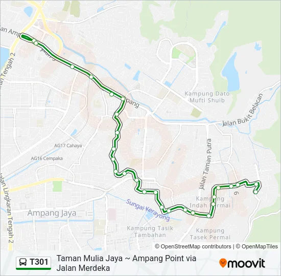 T301 Bus Line Map