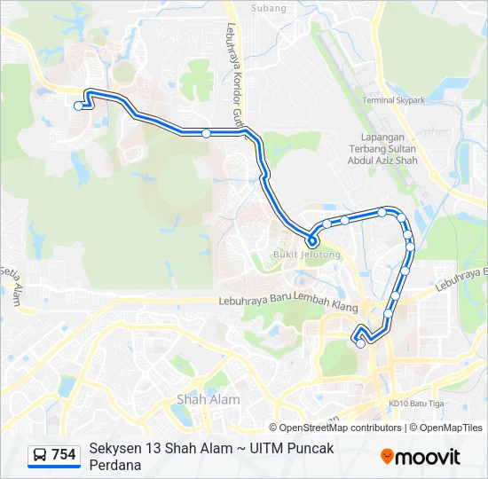 754 Bus Line Map
