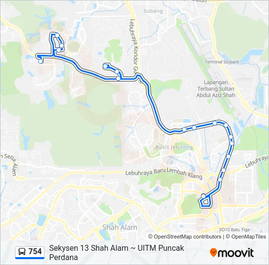 754 Bus Line Map