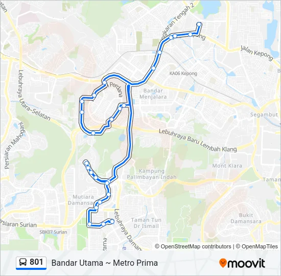 801 Bus Line Map