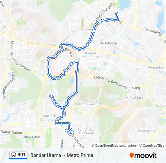 801 Bus Line Map