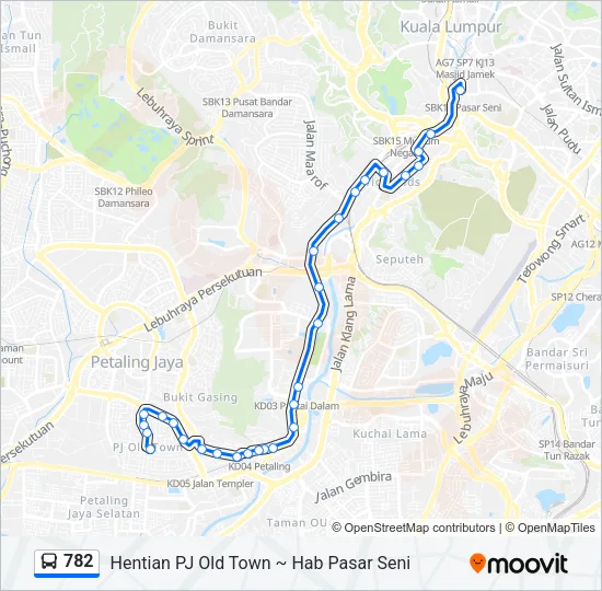 782 Bus Line Map