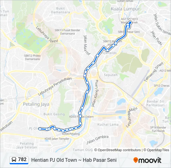 782 Bus Line Map