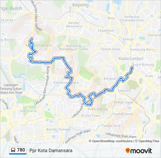 780 Bus Line Map