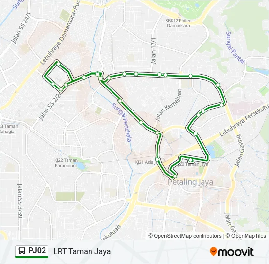 PJ02 Bus Line Map