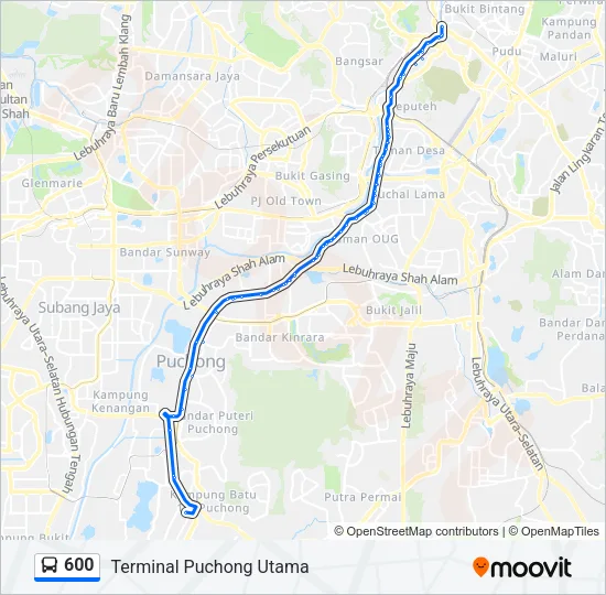 600 Bus Line Map