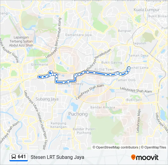 641 Bus Line Map