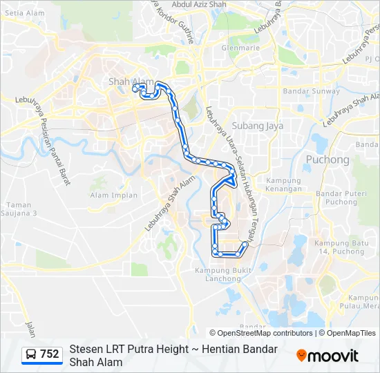 752 Bus Line Map