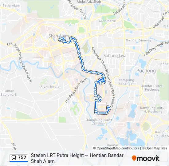 752 Bus Line Map