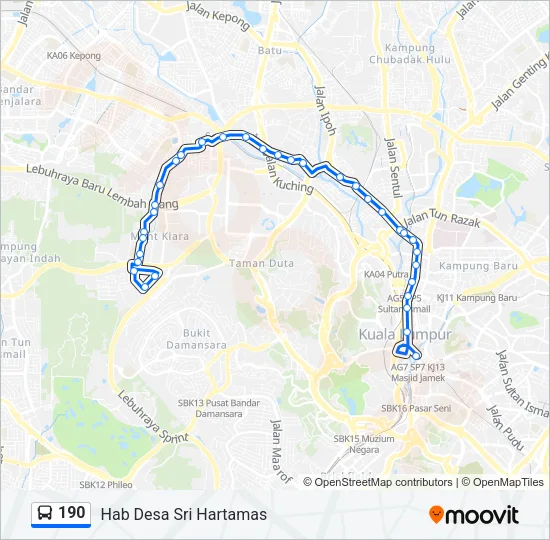 190 Bus Line Map