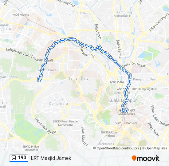 190 Bus Line Map