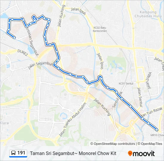 191 Bus Line Map