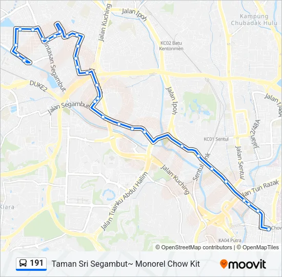 191 Bus Line Map