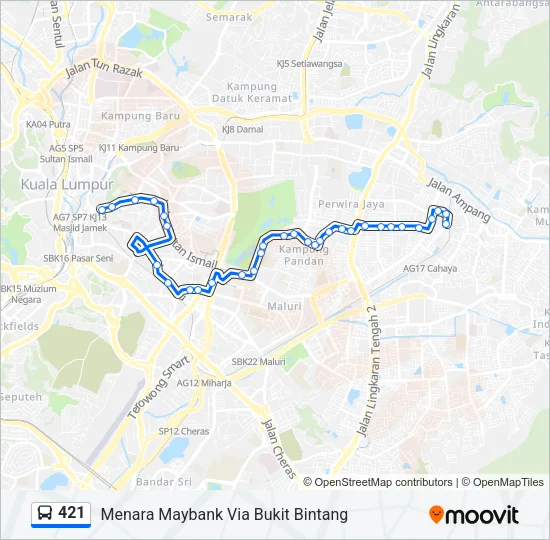421 Bus Line Map