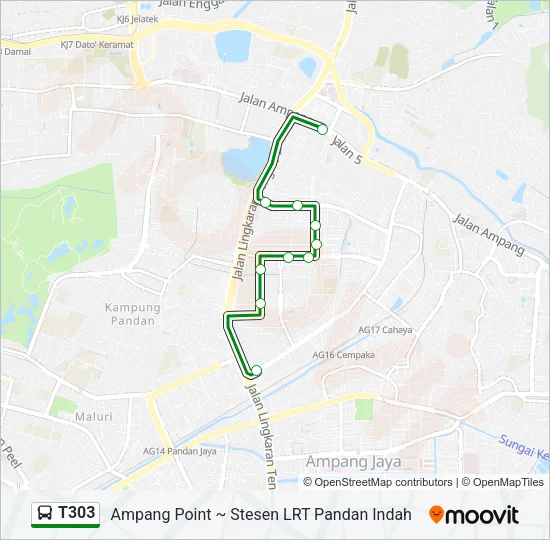 T303 Bus Line Map