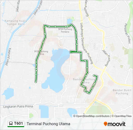 T601 Bus Line Map