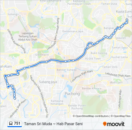 751 Bus Line Map