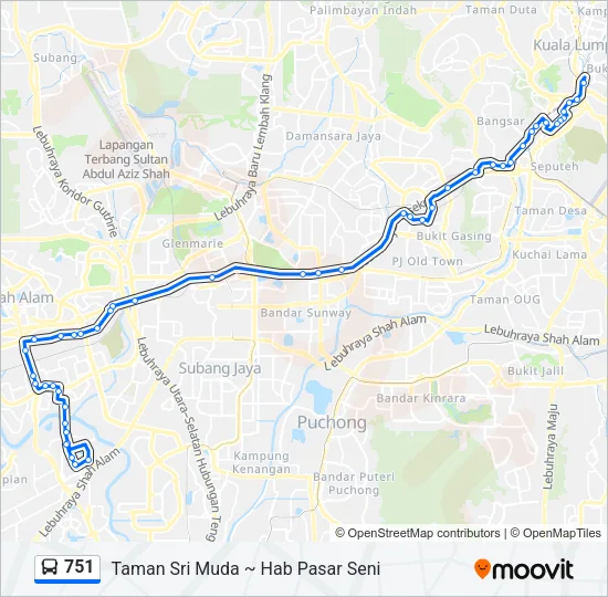 751 Bus Line Map