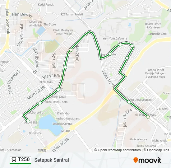 T250 Bus Line Map