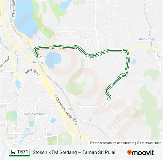 T571 Bus Line Map