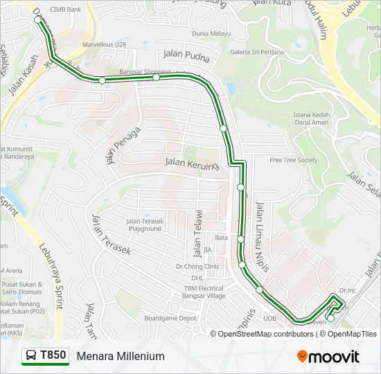 T850 Bus Line Map
