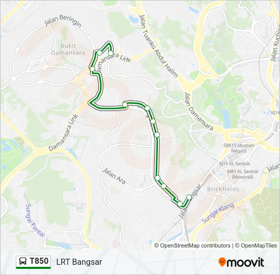 T850 Bus Line Map