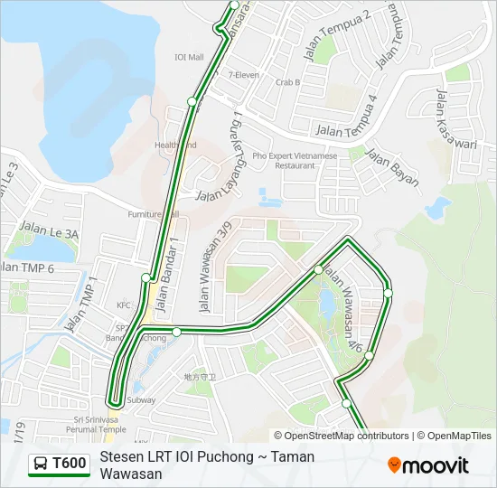 T600 Bus Line Map