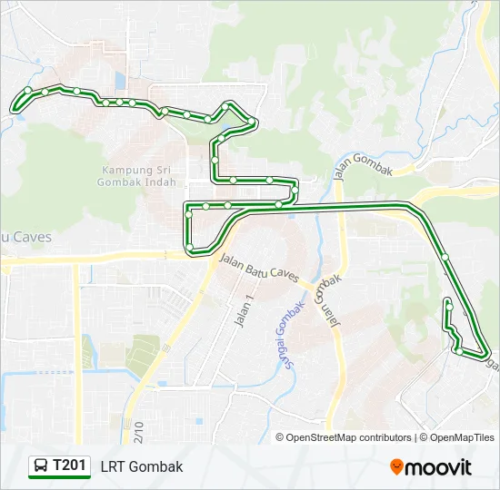 T201 Bus Line Map