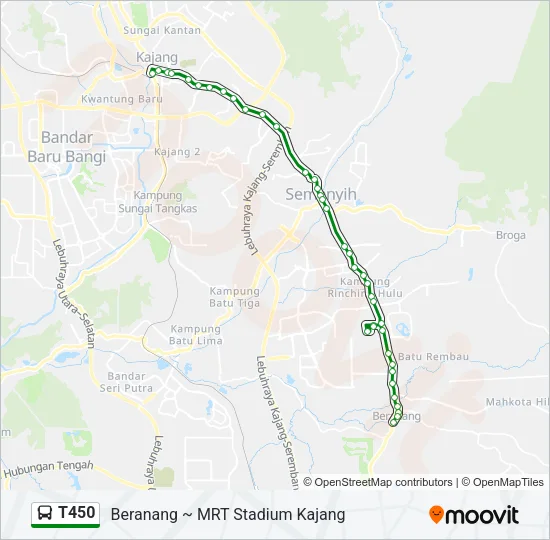 T450 Bus Line Map