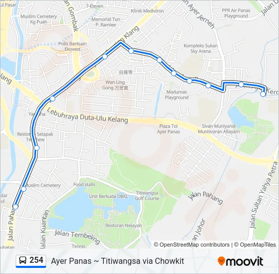 254 Bus Line Map