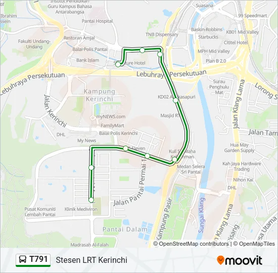 T791 Bus Line Map