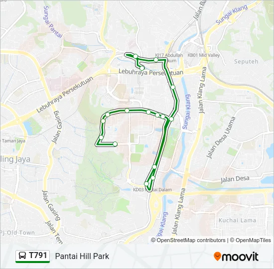 T791 Bus Line Map