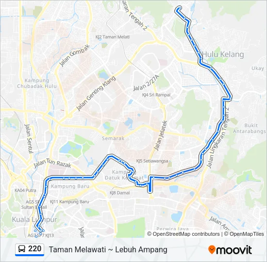 220 Bus Line Map