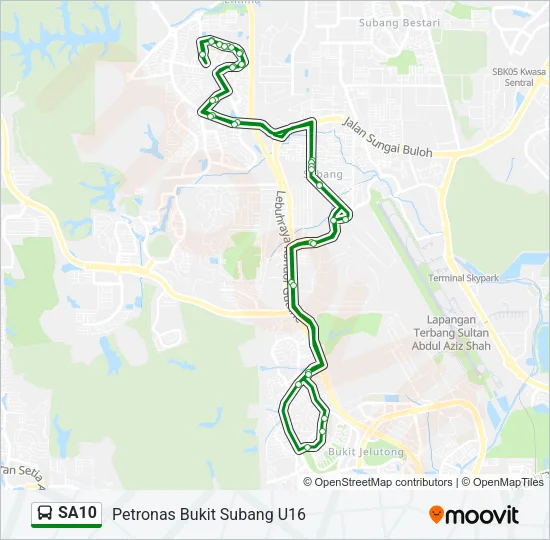 SA10 Bus Line Map
