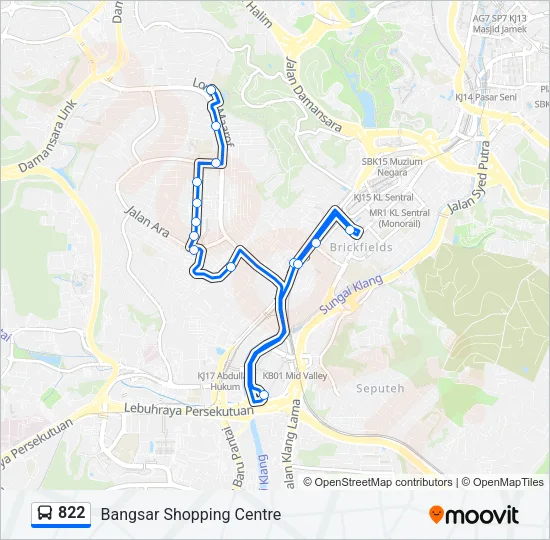 822 Bus Line Map